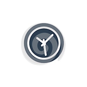 clock, time, watch solid flat icon. vector illustration