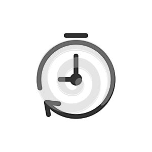 Clock timer icon in flat style. Time alarm illustration on white