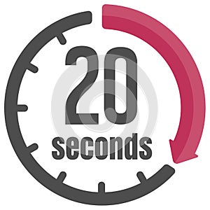 Clock , timer time passage icon / 20 seconds