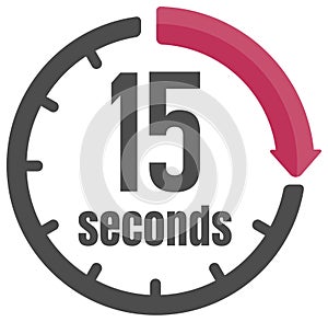 Clock , timer time passage icon / 15 seconds