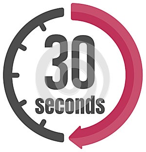 Clock , timer time passage icon / 30 seconds