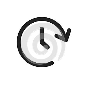 Clock tome vector icon. Timer 24 hours sign illustration