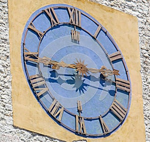 Clock of the Torre Civica in Trento, Italy