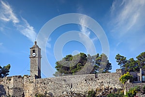 Clock tower Acronafplia castle in Nafplio, Greece photo