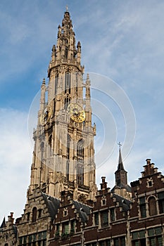 Clock tower of Antwerpen, Belgium