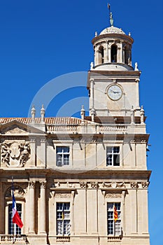 Clock tower of Arles Town Hall