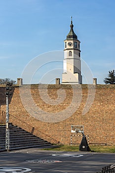 Clock Tower at Belgrade Fortress in city of Belgrade, Serbia