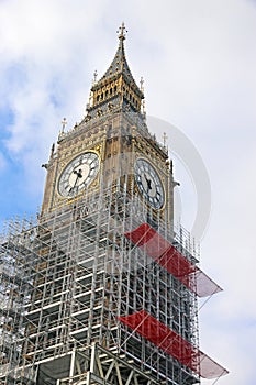 Clock tower of Big Ben in London