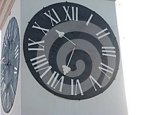 Clock, Tower, Big, Time, Black and white