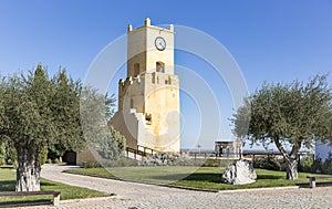 Clock Tower of the castle in Moura city, District of Beja, Portugal photo