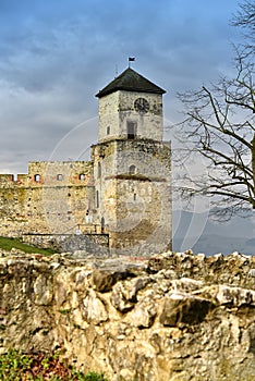 Clock tower of The Castle of Trencin, Slovakia