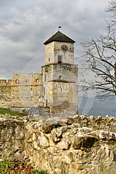 Clock tower of The Castle of Trencin, Slovakia