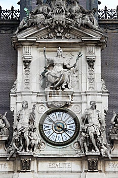 Clock tower of the City Hall of Paris