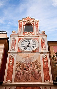 Clock Tower in city Loano, Liguria photo