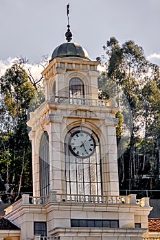 Clock tower at The Commons shopping mall in Calabasas, California.