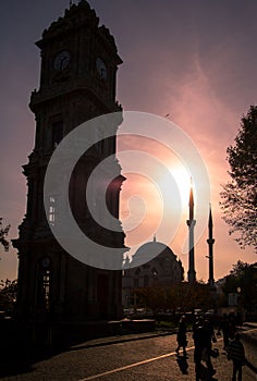 Clock Tower from Dolmabahce Palace, Istanbul photo