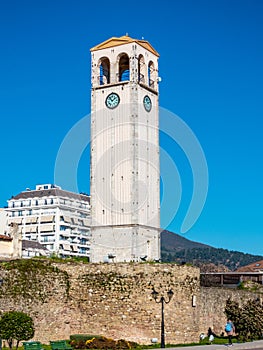 Clock tower in Elbasan, Albania photo