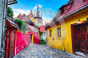 The Clock Tower and famous medieval fortified city built by Saxons in Sighisoara