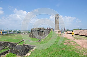 Clock tower Galle fort in Sri Lanka
