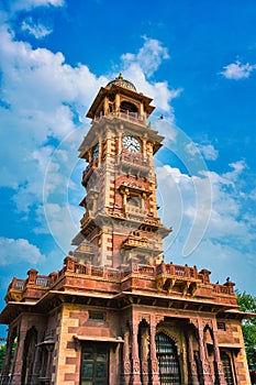 Clock tower Ghanta Ghar local landmark in Jodhpur, Rajasthan, India photo