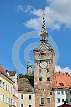 The clock tower in Landsberg am Lech