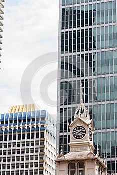 Clock tower of the Lau Pa Sat Market in Singapore