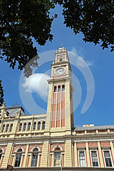 Clock tower of the Luz station, Sao Paulo