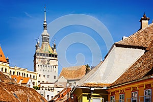 Clock Tower In The Medieval City Of Sighisoara