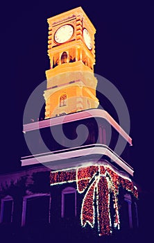 Clock tower in night time