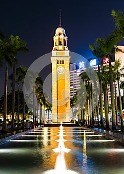 The Clock Tower at night in Tsim Sha Tsui, Kowloon, Hong Kong.The Clock Tower at night in Tsim Sha Tsui, Kowloon, Hong Kong.