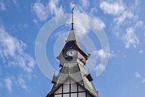 Clock tower of old house