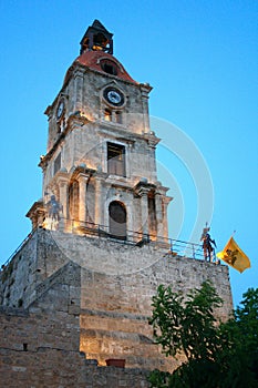 Clock tower of old rodes