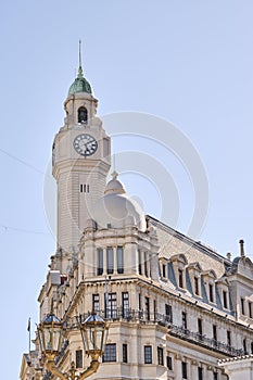 Clock tower of the Palacio de la legislatura seen from Plaza de Mayo photo