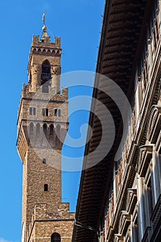 Clock tower of the Palazzo Vecchio in Florence