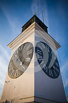 Clock tower in Petrovaradin fortress, Novi Sad, Serbia