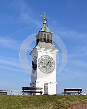 Clock tower at the Petrovaradin Fortress where the Exit Festival is held. It is one of the symbols of the city of Novi Sad