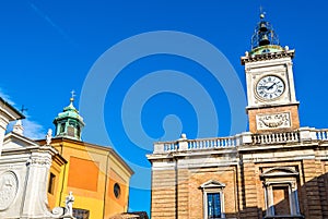 Clock tower on Piazza del Popolo photo