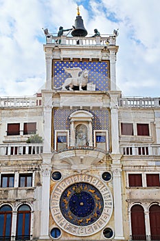 The Clock Tower on Piazza di San Marco in Venice, Italy