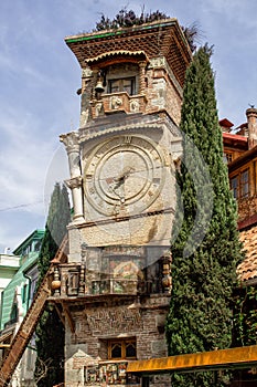 Clock Tower Rezo Gabriadze in Tbilisi. Georgia.