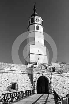 Clock tower Sahat kula of the Belgrade Fortress Kalemegdan, Belgrade, Serbia