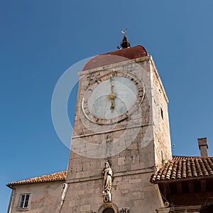 Clock Tower of Saint Sebastian Church in the Center of Trogir