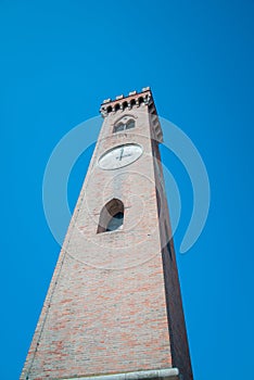 The clock tower in Santarcangelo Italy