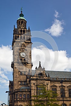 The clock tower of the Sheffield Town Hall. Sheffield. England photo