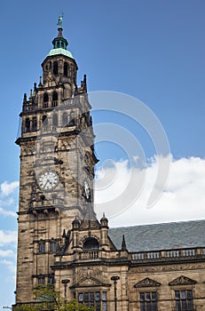 The clock tower of the Sheffield Town Hall. Sheffield. England photo