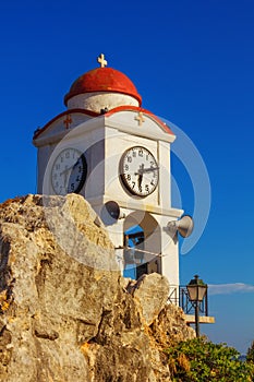 Clock Tower in Skiathos Town, Greece