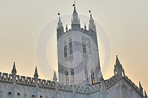 Clock Tower of St. Paul's Cathedral at Calcutta