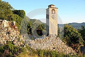 Clock Tower In Stari Bar, Montenegro photo