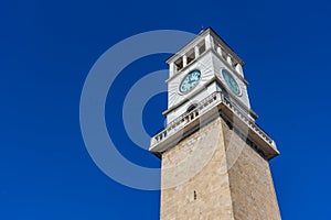 Clock tower in Tirana during sunny day, Albania