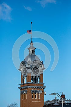 Clock tower that is on top of lincoln county circuit court house in merrill, Wisconsin