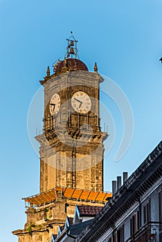 Clock tower of Torre dell`Orologio in the town Avellino, capital of the province of Avellino in the Campania region of southern